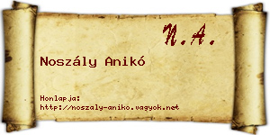 Noszály Anikó névjegykártya